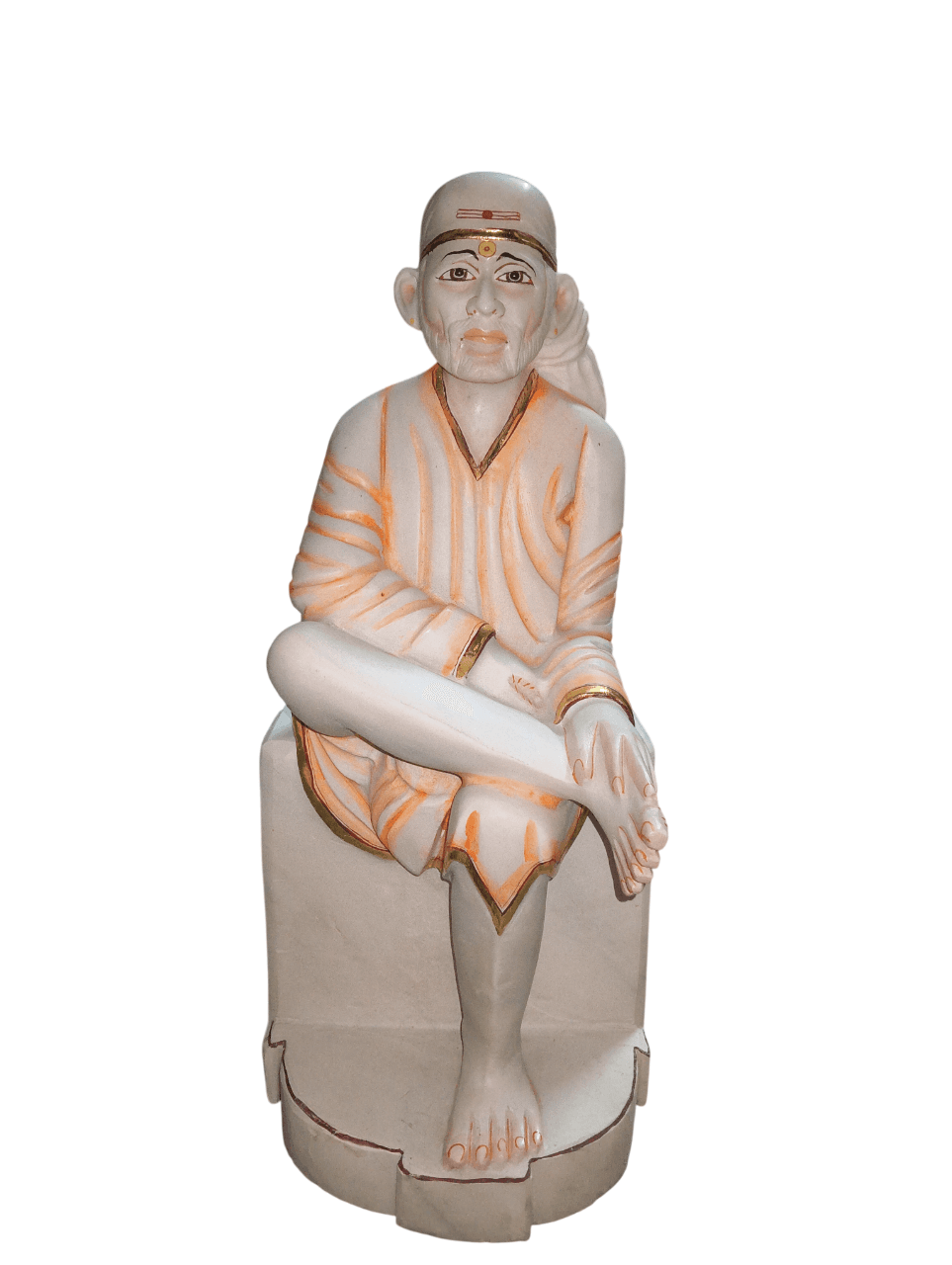 1.5 Ft Sai Baba White Marble Murti – Handcrafted Idol for Home Mandir & Temple